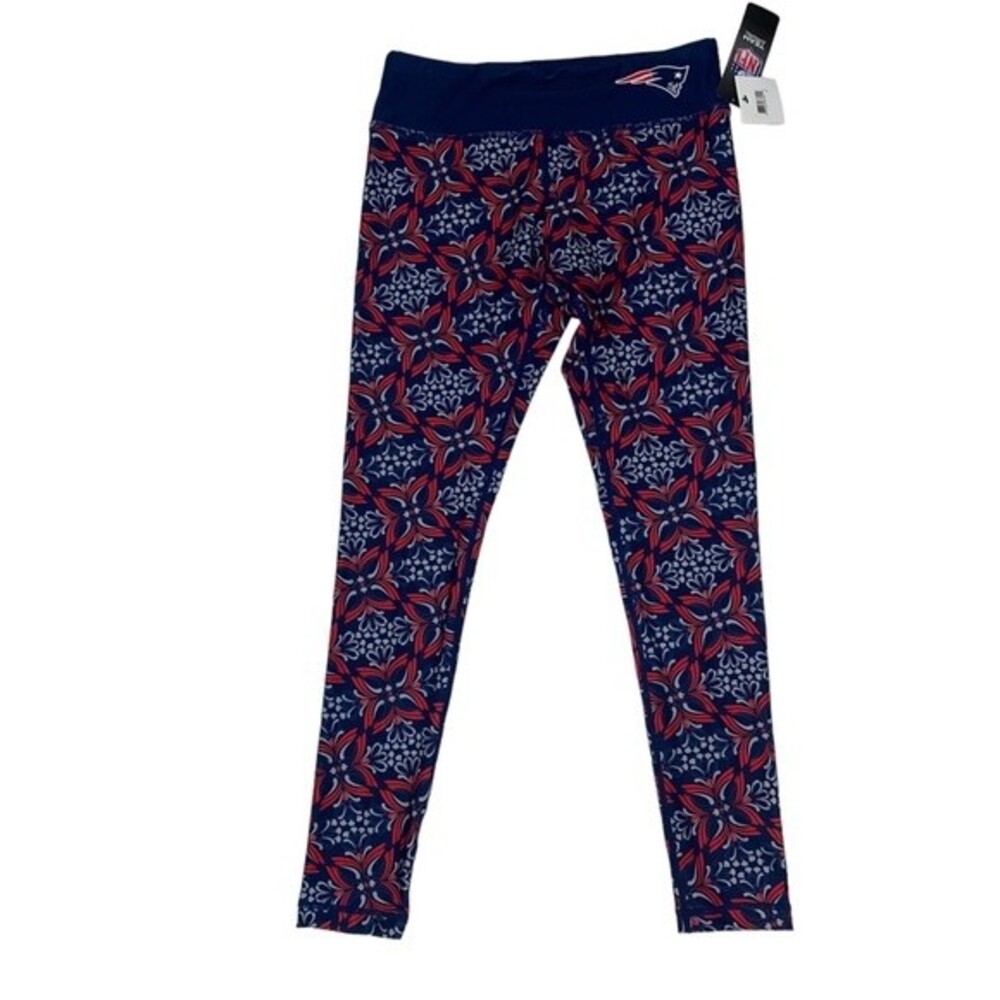 NFL NEW ENGLAND PATRIOTS Women’s Blue Red Leggings - Picture 2 of 5